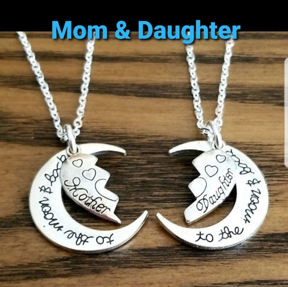 Handmade Jewelry - Mom Daughter Necklace Set Mom Gift Daughter Gift